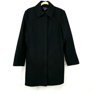 New York & Company Women’s Sz 12 Black Wool Blend Zip Up Coat Jacket Classic Fit